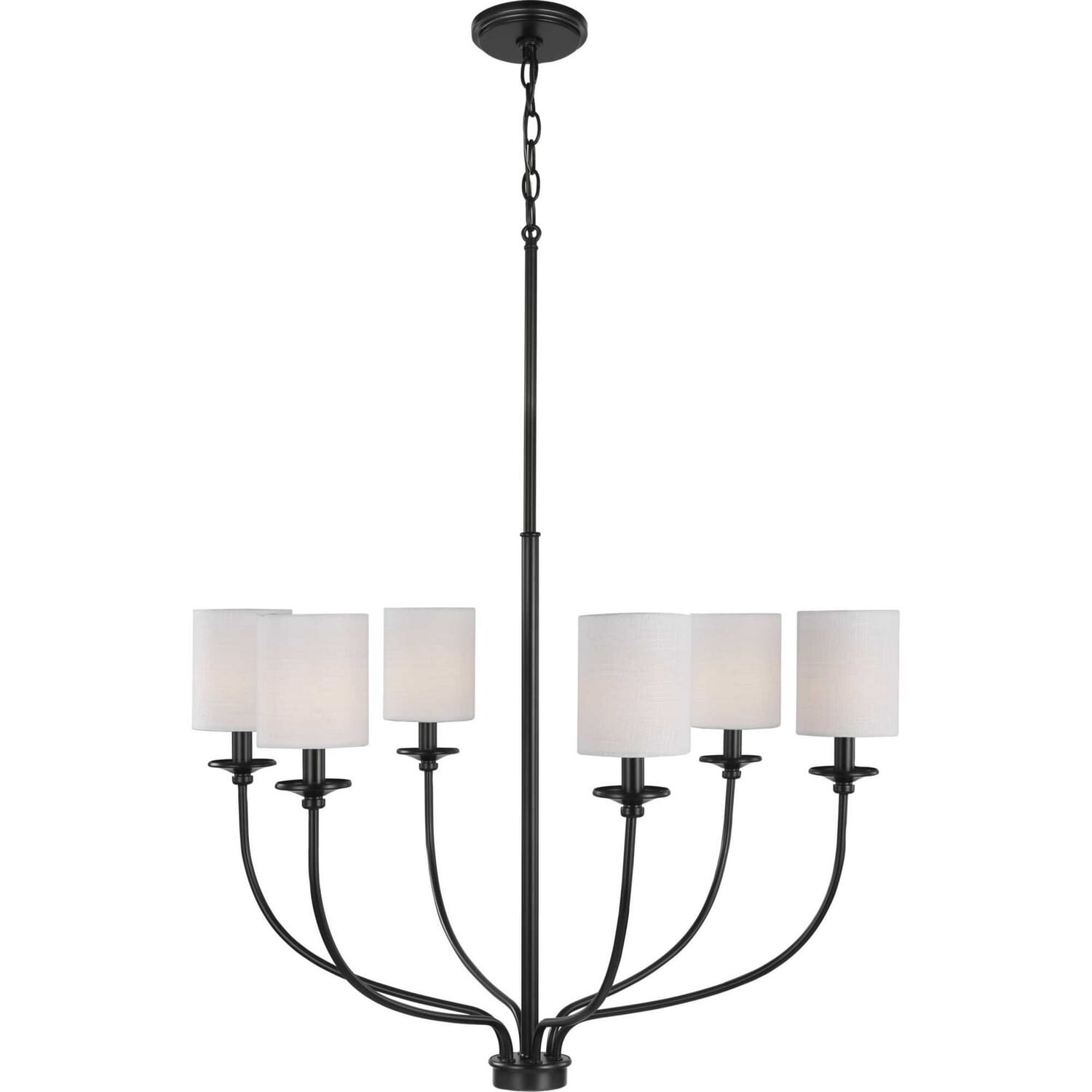 Black Six Light Foyer Chandelier from the Bonita Collection
