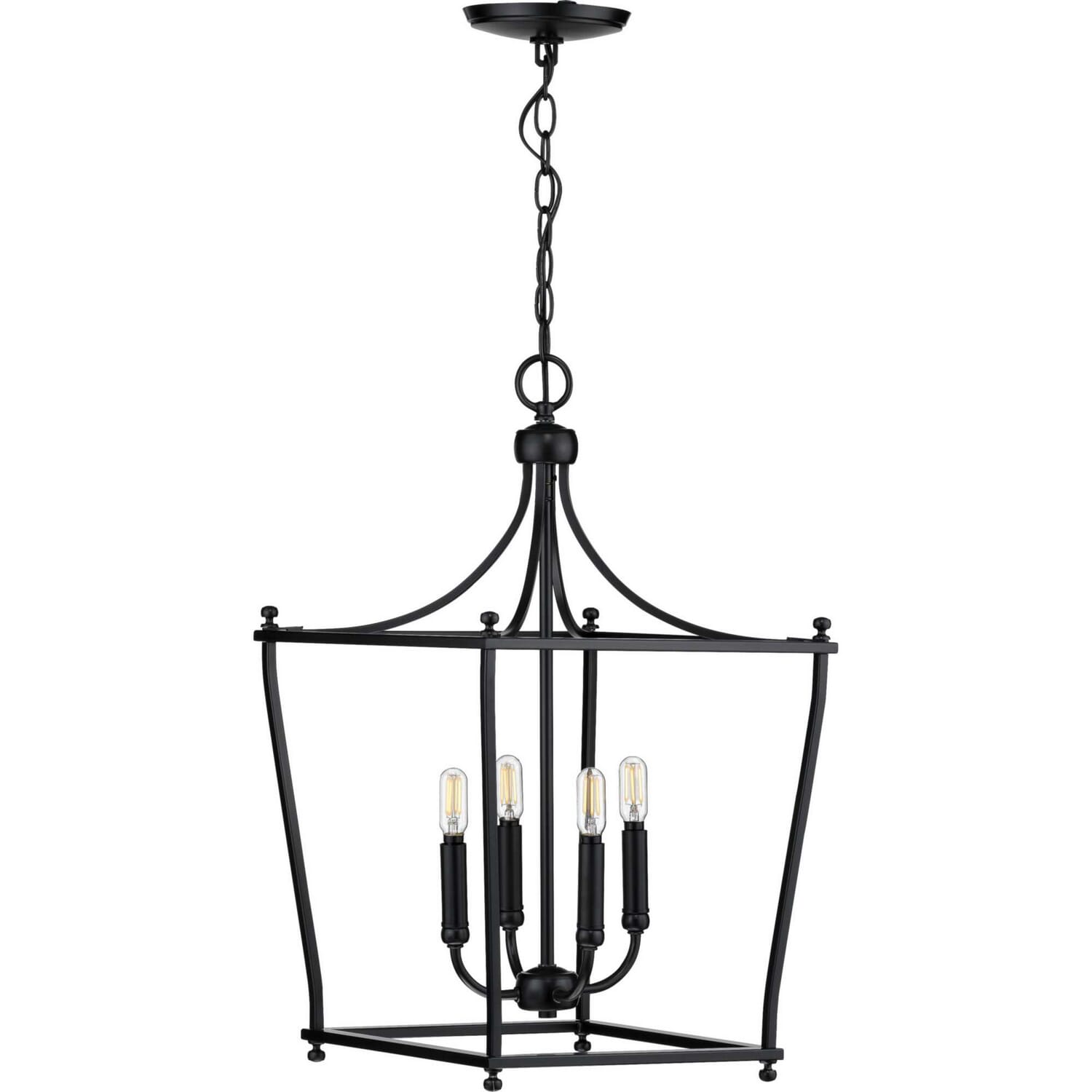 Black Four Light Foyer Pendant from the Parkhurst Collection