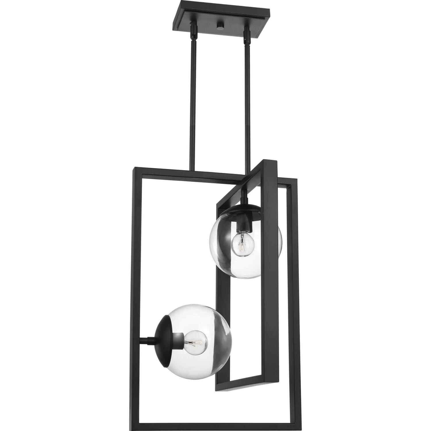 Black Two Light Pendant from the Atwell Collection