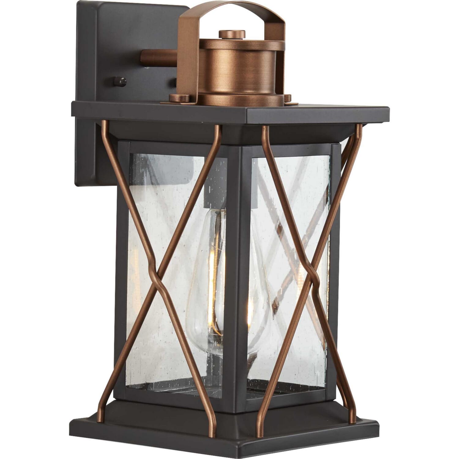 Antique Bronze One Light Wall Lantern from the Barlowe Collection
