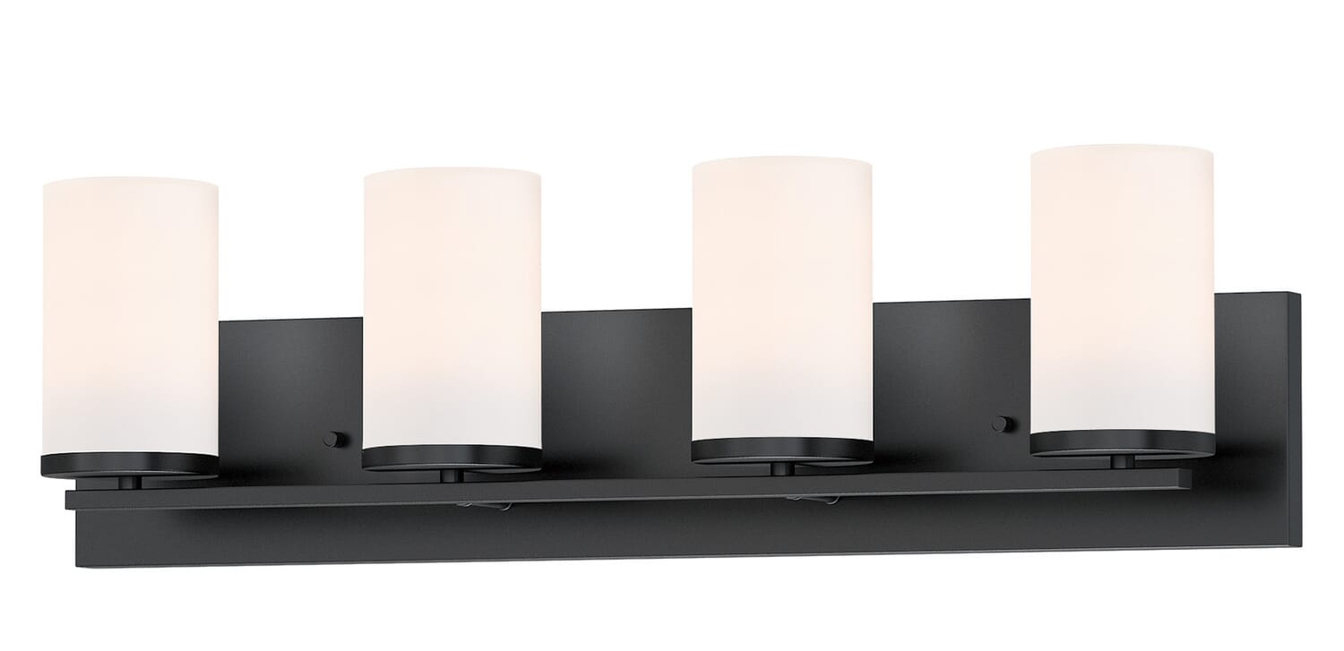 Lateral 4-Light Bathroom Vanity Light in Black