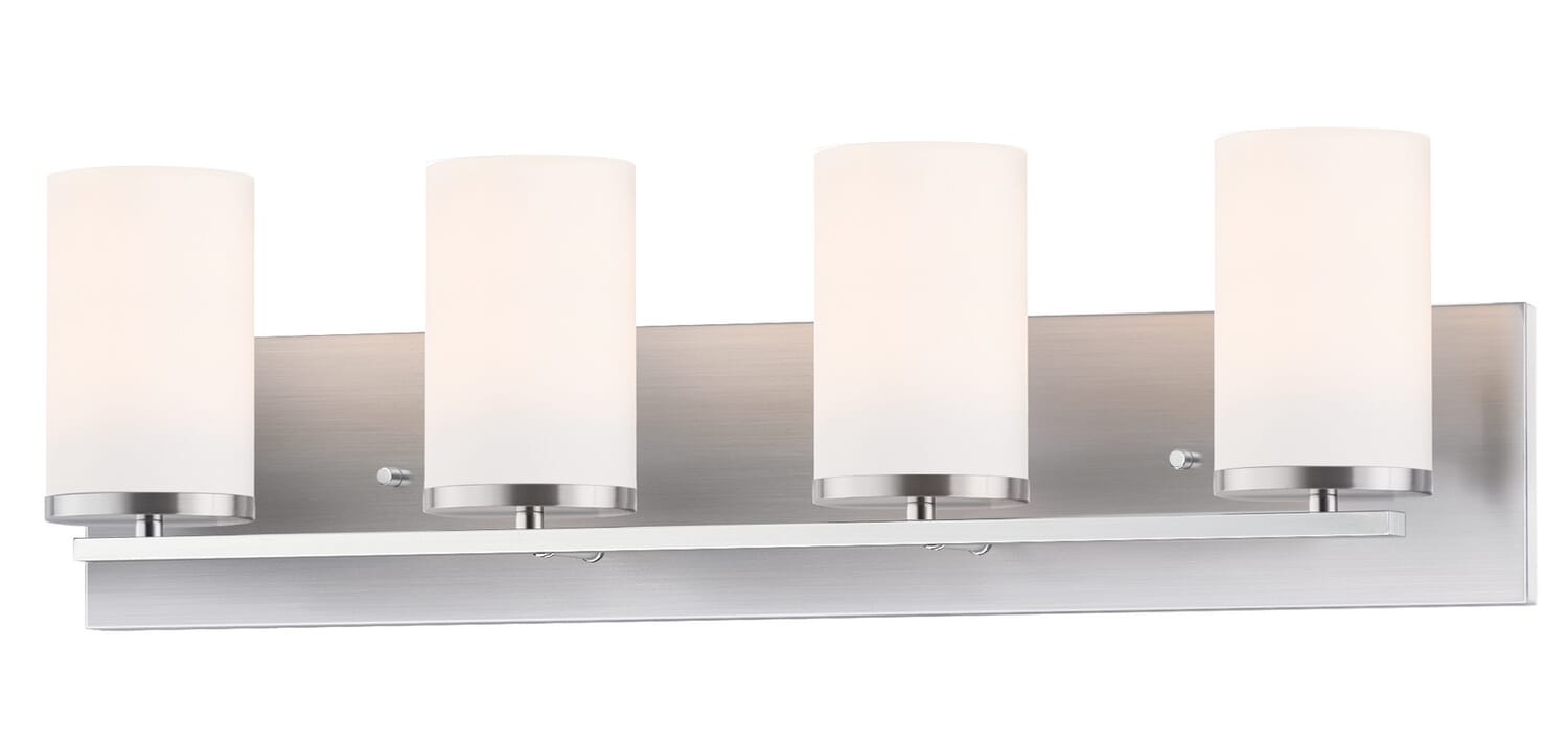 Lateral 4-Light Bathroom Vanity Light in Satin Nickel