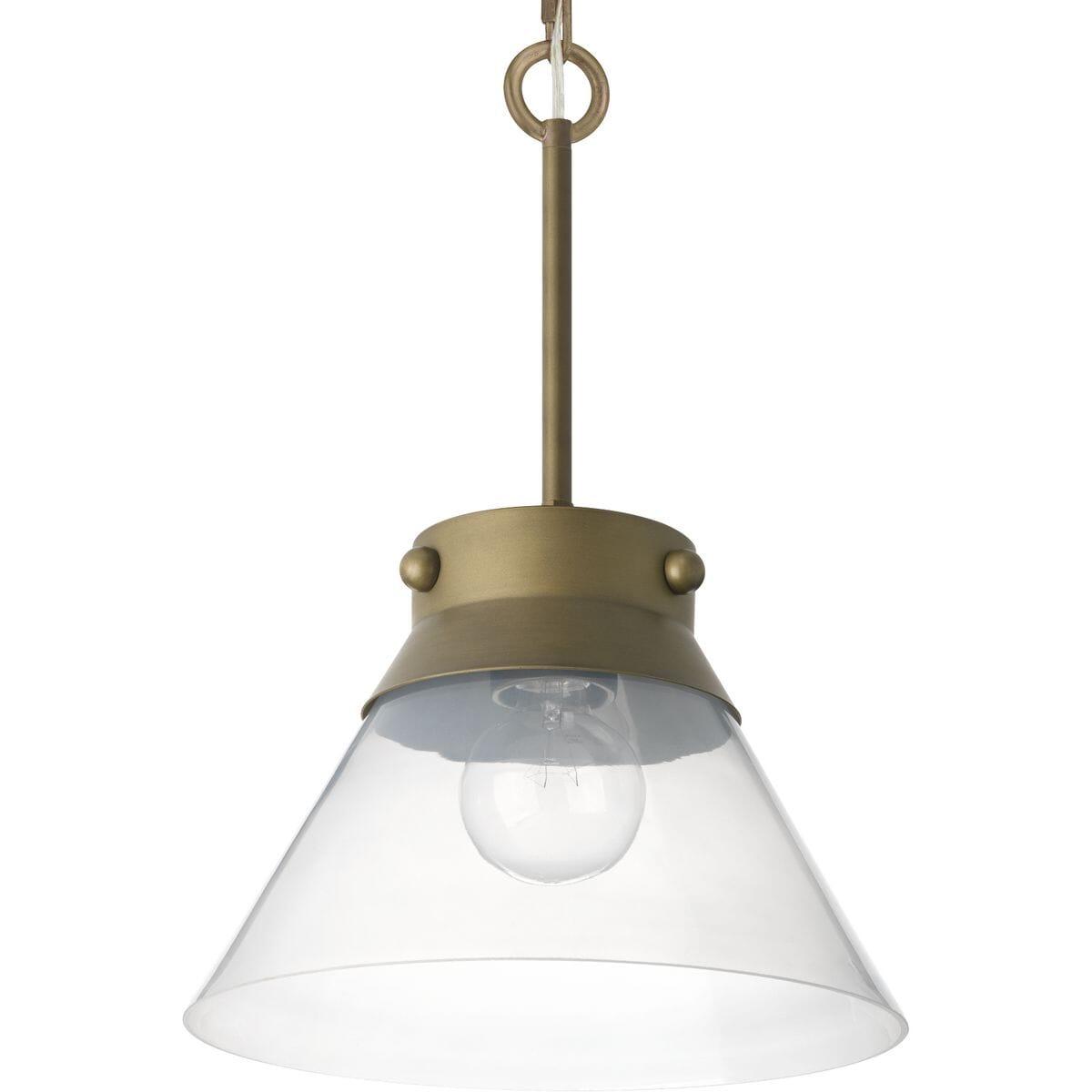 Aged Brass One Light Semi Flush Mount from the Point Dume-Tapia Tail Collection