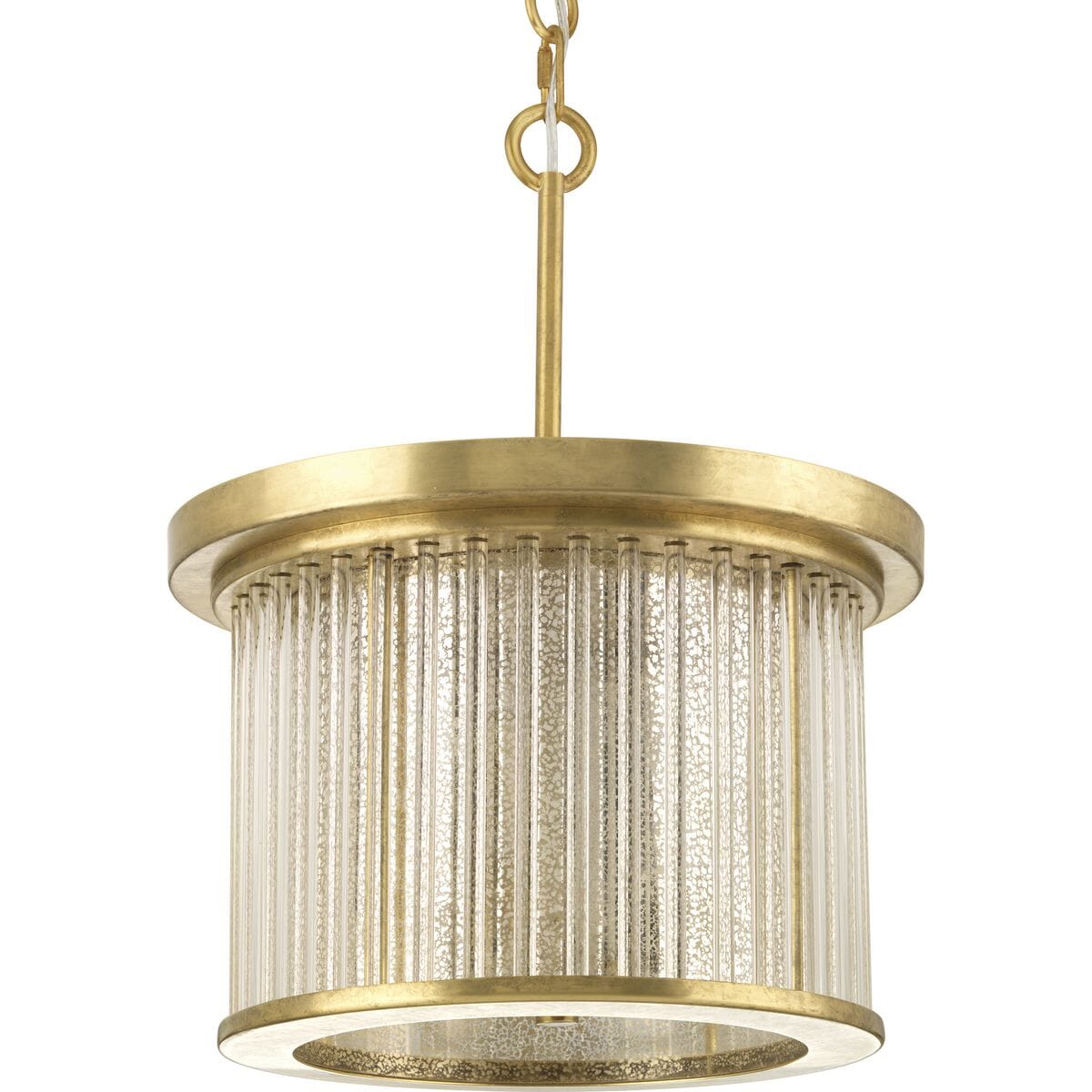 Brushed Brass Three Light Semi Flush Mount from the Point Dume-Sequit Point Collection