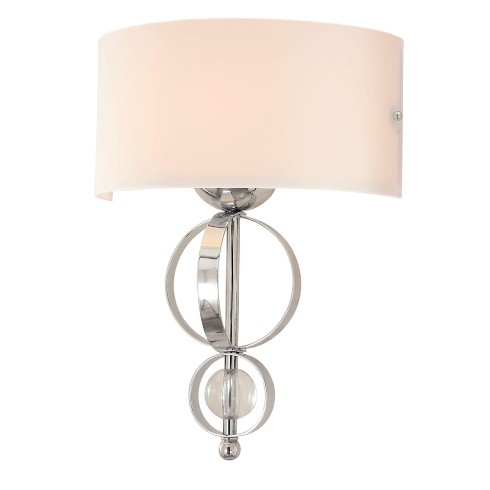 Cerchi Wall Sconce in Chrome with Etched Opal glass