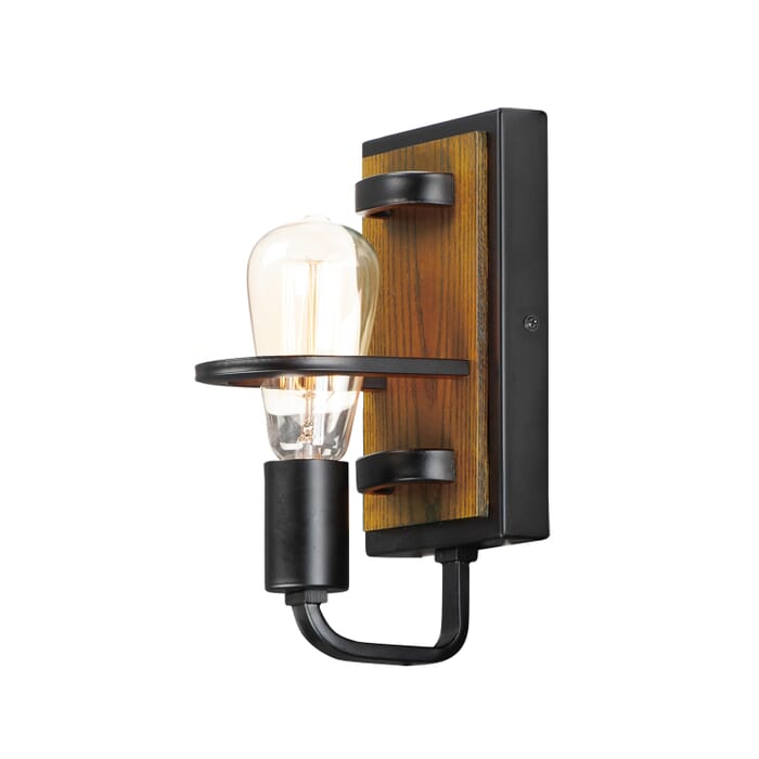 Maxim Lighting Black Forest 10" 1-Light Wall Sconce in Black/Ashbury Maxim Lighting Black Forest 10" 1-Light Wall Sconce in Black/Ashbury