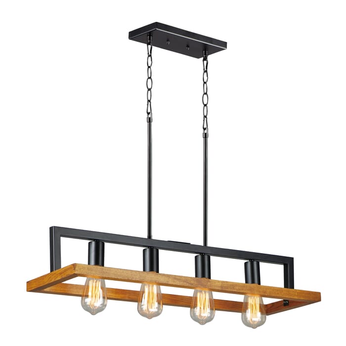 Maxim Black Forest 4-Light Linear Chandelier in Black Maxim Black Forest 4-Light Linear Chandelier in Black
