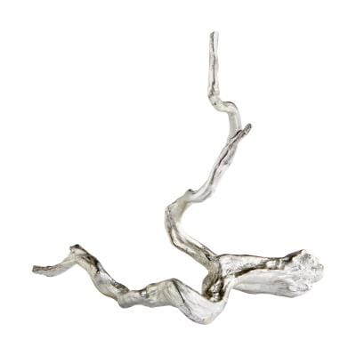 Drifting Silver Sculpture -H in Silver Leaf