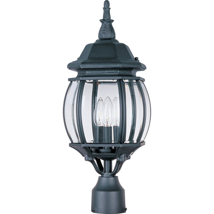 Maxim Lighting Crown Hill 3-Lt 21" Outdoor Post Mt., Black Maxim Lighting Crown Hill 3-Lt 21" Outdoor Post Mt., Black