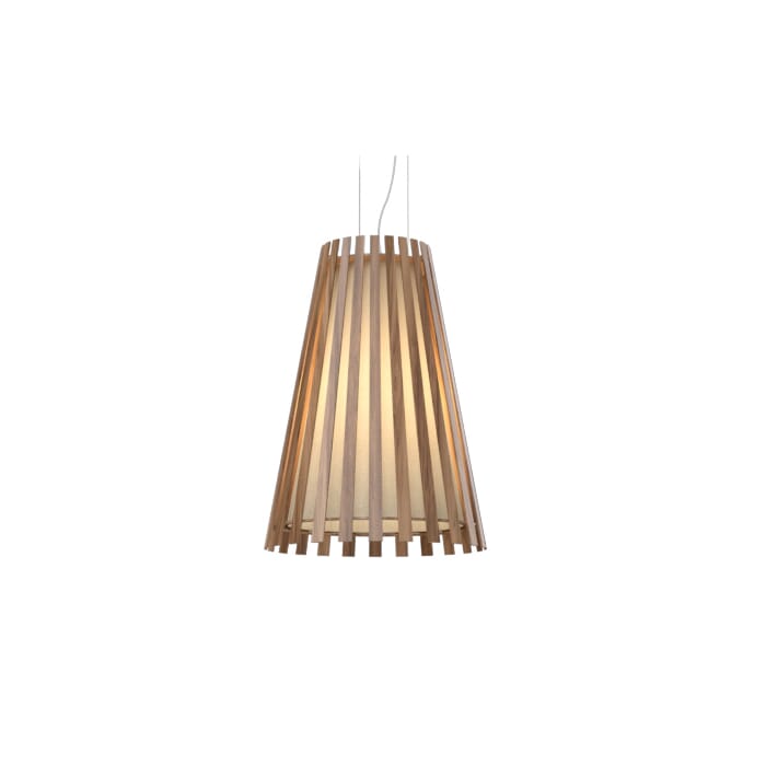Slatted 1-Light Pendant in American Walnut Slatted 1-Light Pendant in American Walnut