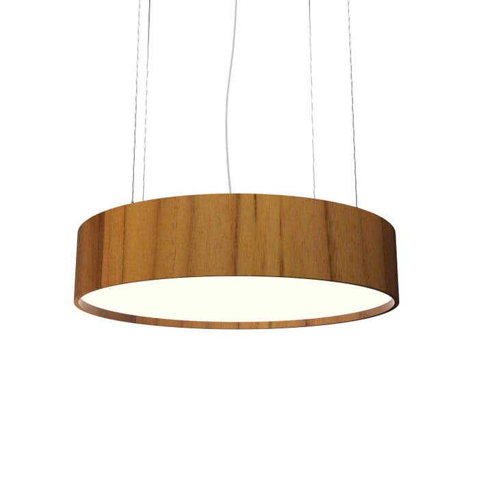 Cylindrical LED Pendant in Teak Cylindrical LED Pendant in Teak