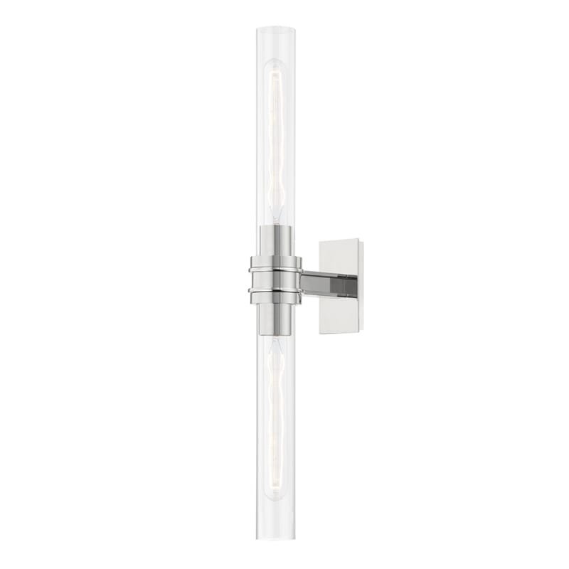 Polished Nickel Two Light Bath Bracket from the Oakfield Collection