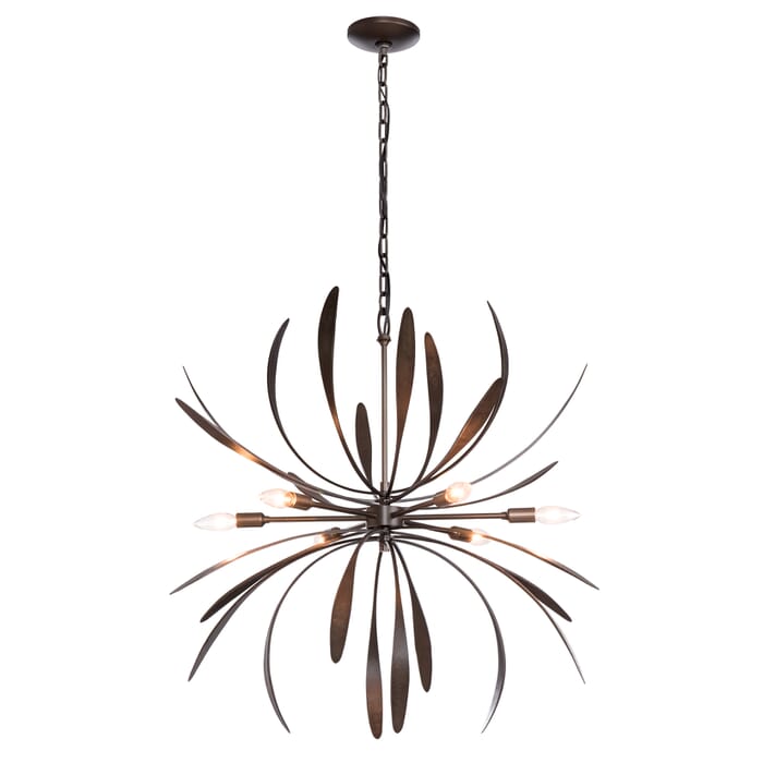 Hubbardton Forge 28" 6-Light Dahlia Chandelier in Dark Smoke Hubbardton Forge 28" 6-Light Dahlia Chandelier in Dark Smoke