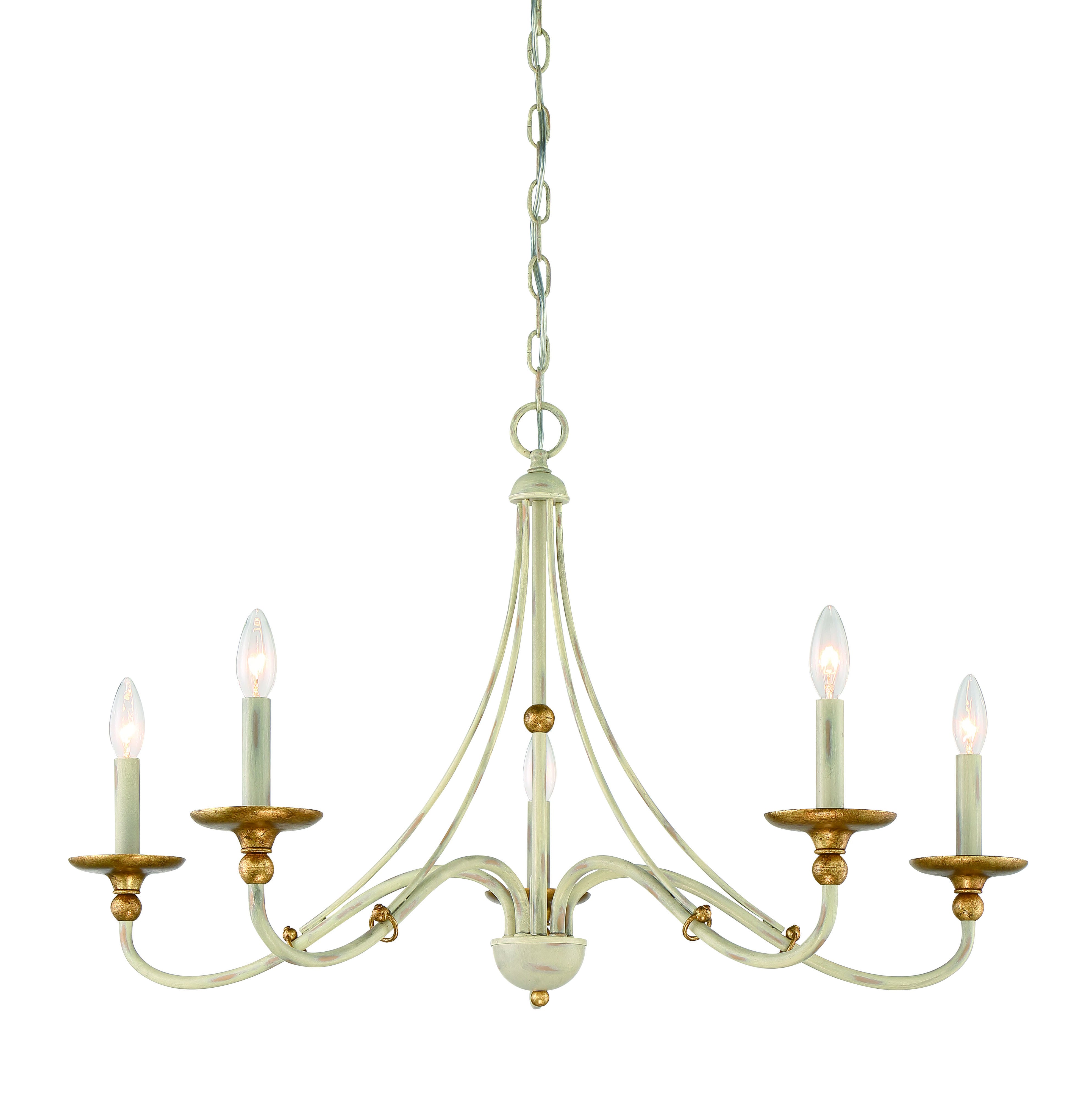 Minka Lavery Westchester County 5-Light Chandelier in Farm House White With Gilded Gold - 1045-701