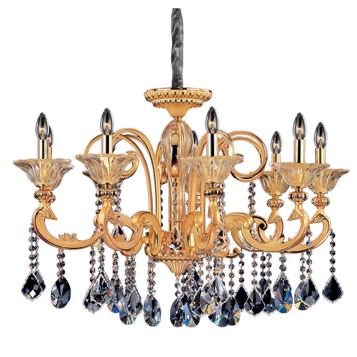 Allegri Legrenzi 9-Light Traditional Chandelier in Two Tone Gold - 24K Allegri Legrenzi 9-Light Traditional Chandelier in Two Tone Gold - 24K