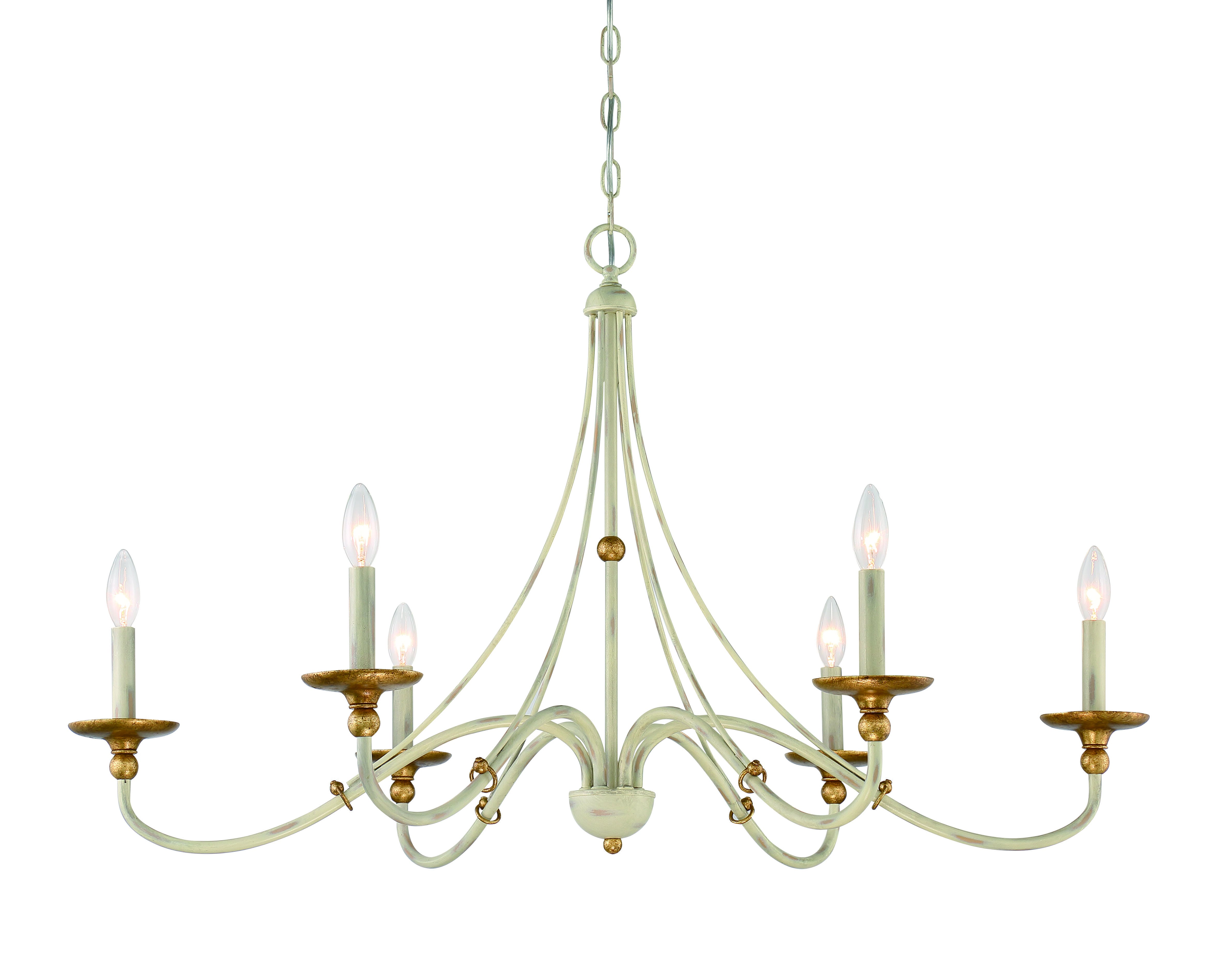 Minka Lavery Westchester County 6-Light Chandelier in Farm House White With Gilded Gold - 1046-701