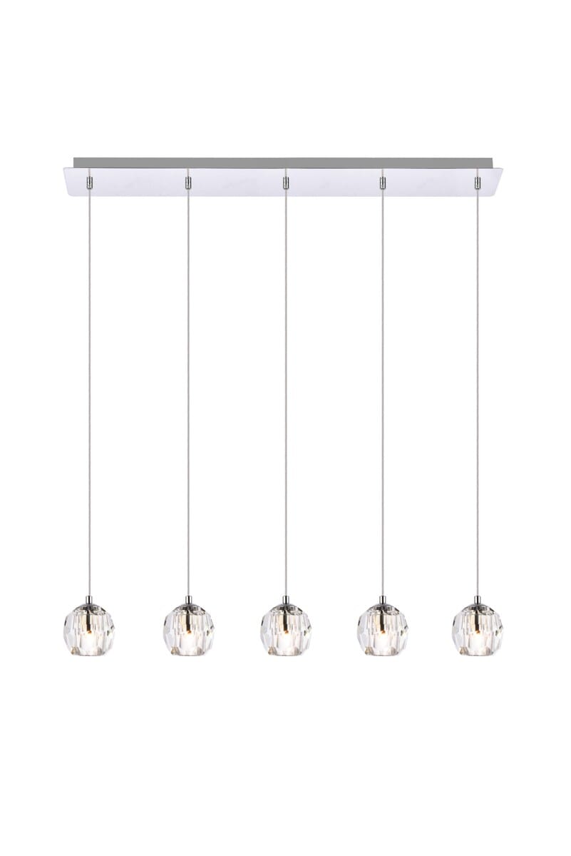 Eren 5-Light LED Pendant in Chrome