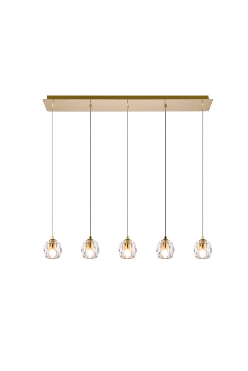 Eren 5-Light LED Pendant in Gold