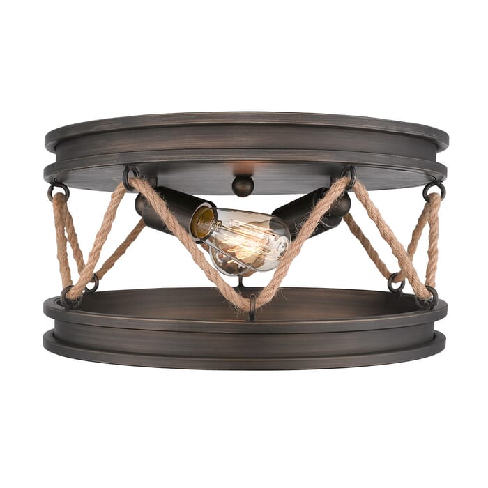 Golden Chatham 2-Light 14" Ceiling Light in Gunmetal Bronze Golden Chatham 2-Light 14" Ceiling Light in Gunmetal Bronze