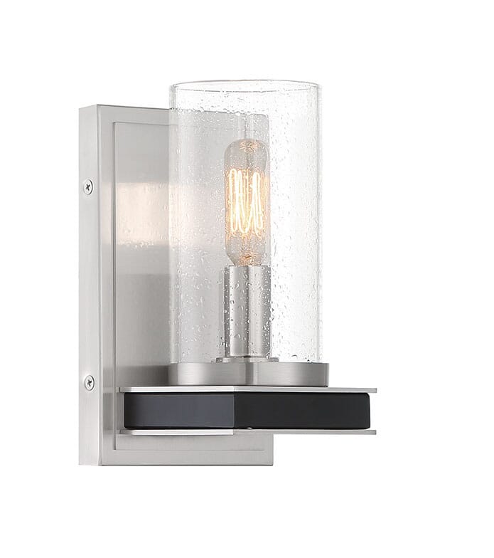 Cole's Crossing Wall Sconce in Coal With Brushed Nickel