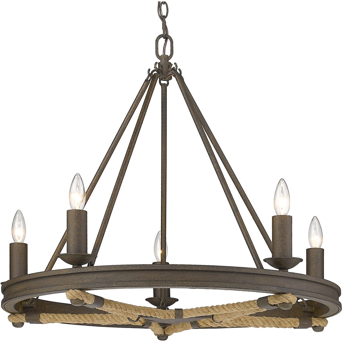 Golden Stokes 5-Light Chandelier in Dark Rust