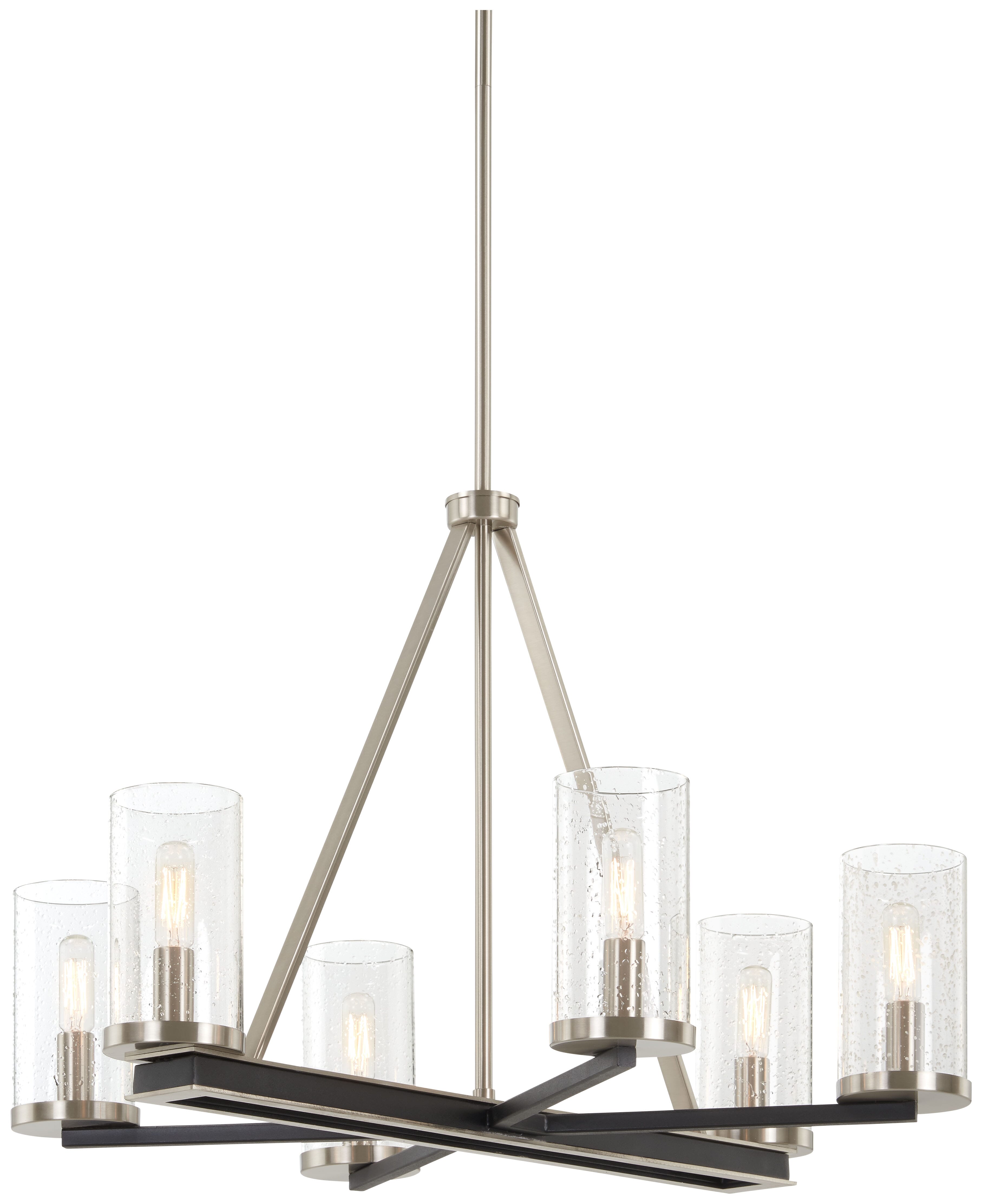 Minka Lavery Cole'S Crossing 6-Light Chandelier in Coal With Brushed Nickel - 1056-691