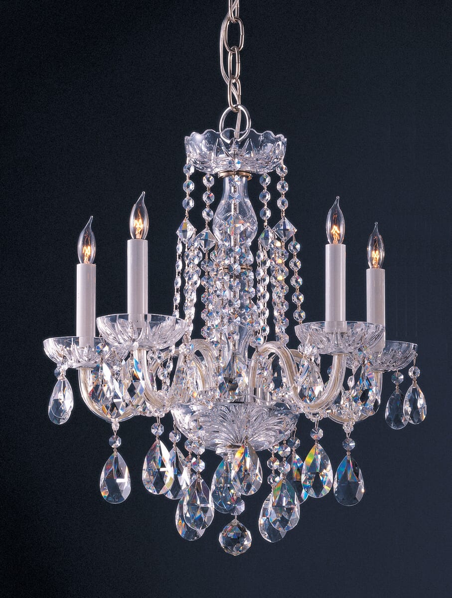 Traditional Crystal 5-Light 20"" Mini Chandelier in Polished Chrome with Clear Hand Cut Crystals -  Crystorama, 1061-CH-CL-MWP