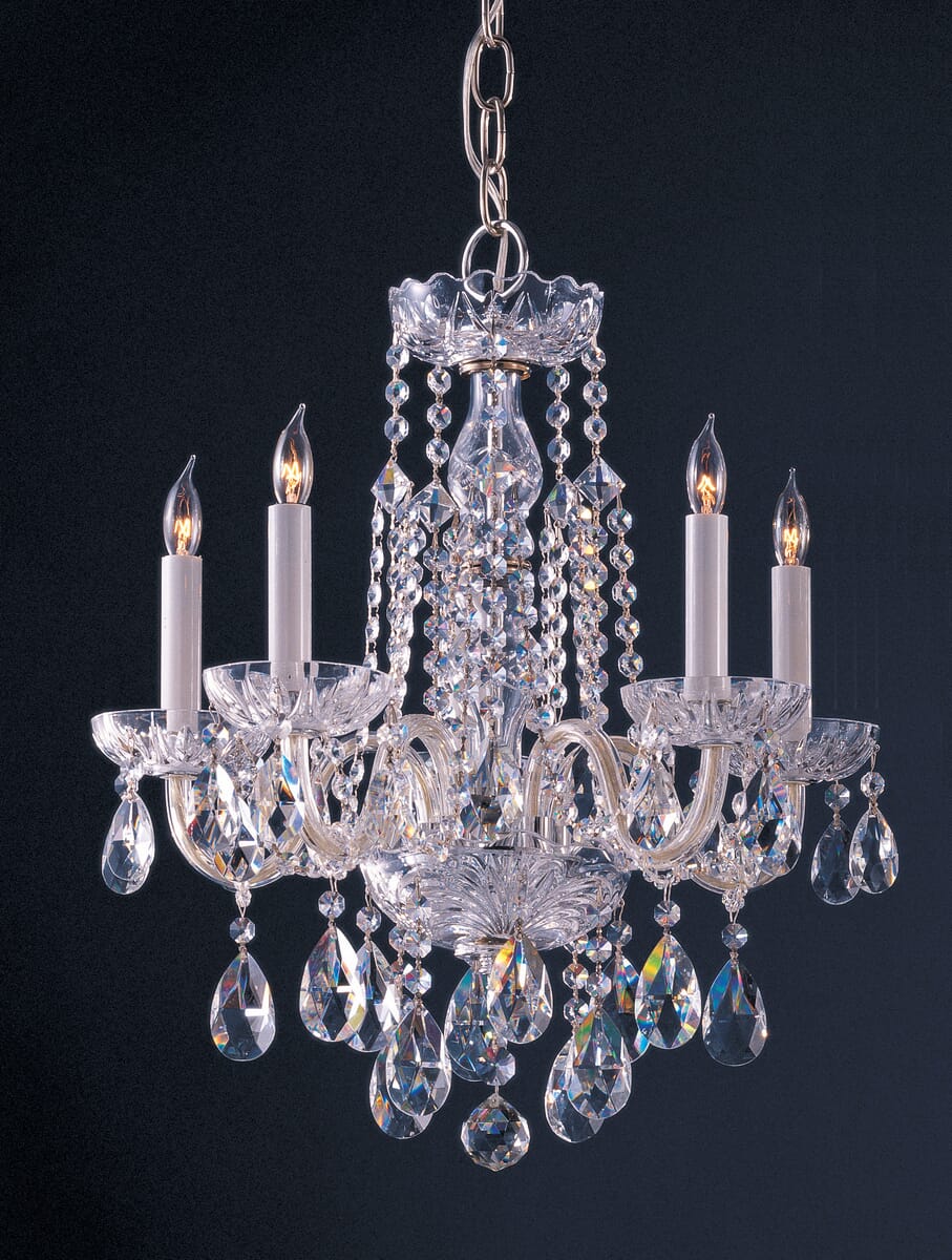 Traditional Crystal 5-Light 20"" Mini Chandelier in Polished Chrome with Clear Spectra Crystals -  Crystorama, 1061-CH-CL-SAQ