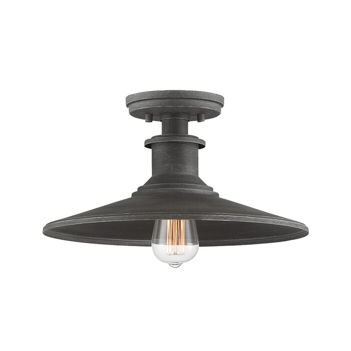 Aurora 1-Light Semi-Flushmount in Weathered Pewter Aurora 1-Light Semi-Flushmount in Weathered Pewter