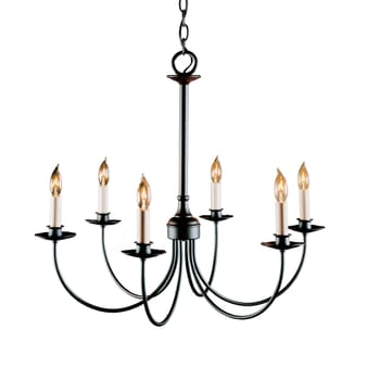 Hubbardton Forge 22" 6-Light Simple Lines Chandelier in Black