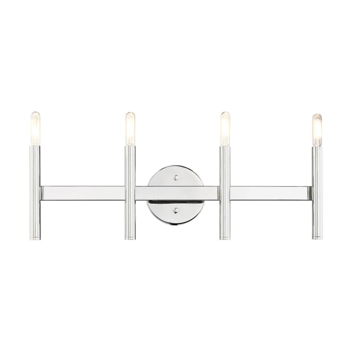 Copenhagen 4-Light Bathroom Vanity Light in Polished Chrome Copenhagen 4-Light Bathroom Vanity Light in Polished Chrome