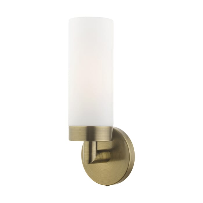 Aero 1-Light Wall Sconce in Antique Brass Aero 1-Light Wall Sconce in Antique Brass
