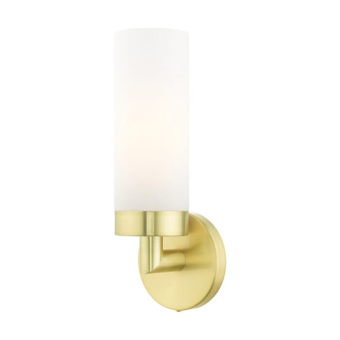 Aero 1-Light Wall Sconce in Satin Brass Aero 1-Light Wall Sconce in Satin Brass