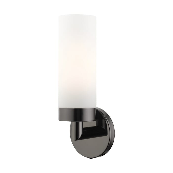 Aero 1-Light Wall Sconce in Black Chrome Aero 1-Light Wall Sconce in Black Chrome