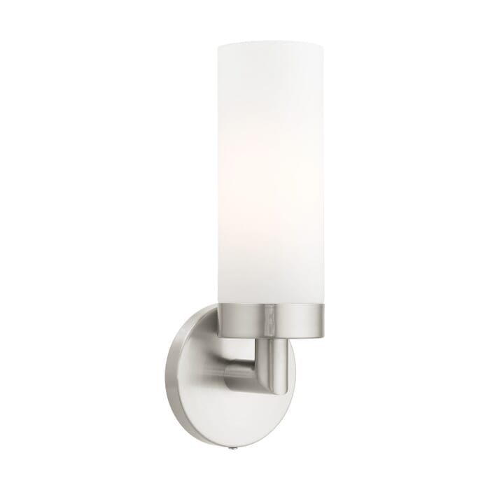 Aero 1-Light Wall Sconce in Brushed Nickel Aero 1-Light Wall Sconce in Brushed Nickel