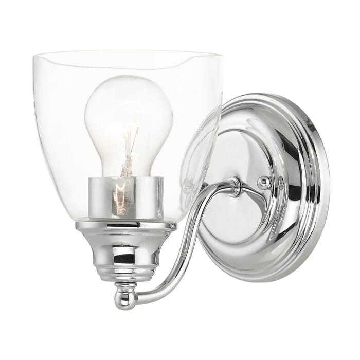 Montgomery 1-Light Bathroom Vanity Light in Polished Chrome Montgomery 1-Light Bathroom Vanity Light in Polished Chrome