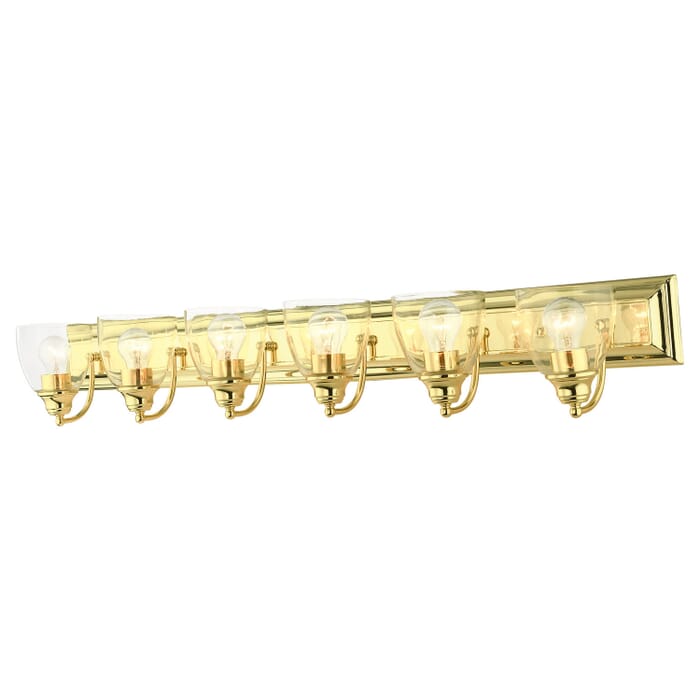 Birmingham 6-Light Bathroom Vanity Light in Polished Brass Birmingham 6-Light Bathroom Vanity Light in Polished Brass