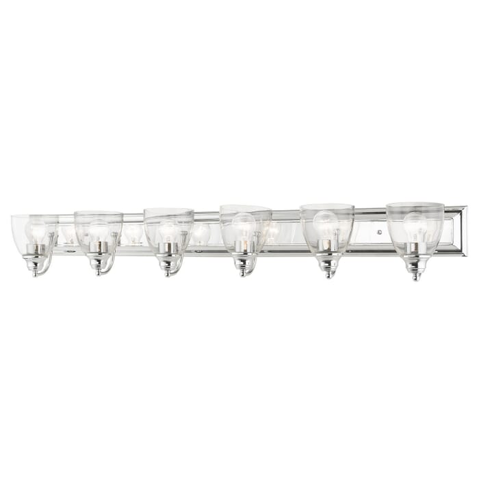 Birmingham 6-Light Bathroom Vanity Light in Polished Chrome Birmingham 6-Light Bathroom Vanity Light in Polished Chrome