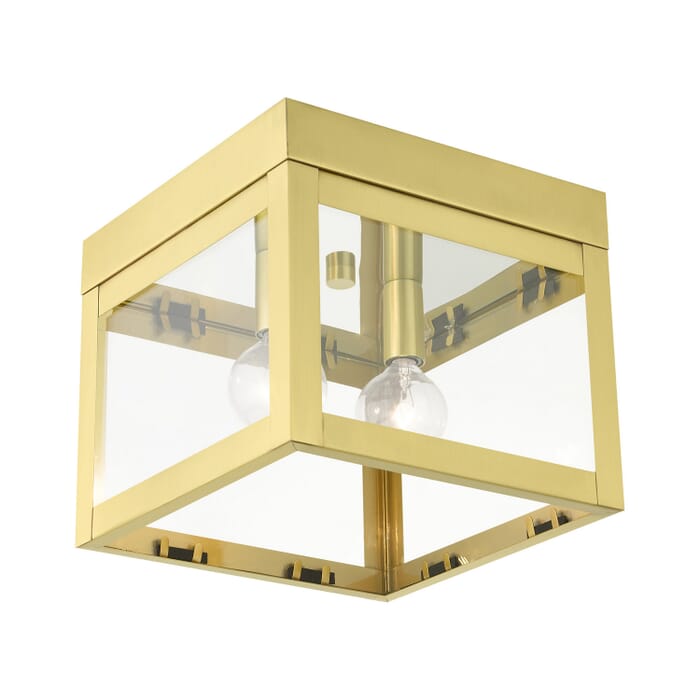 Nyack 2-Light Flush Mount in Satin Brass Nyack 2-Light Flush Mount in Satin Brass