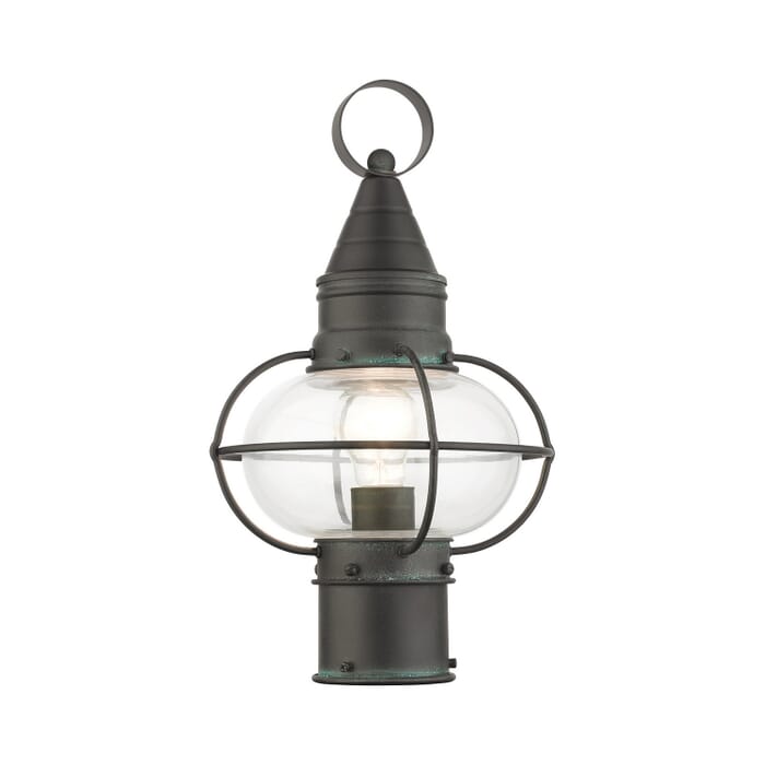 Newburyport 1-Light Outdoor Post Top Lantern in Charcoal Newburyport 1-Light Outdoor Post Top Lantern in Charcoal