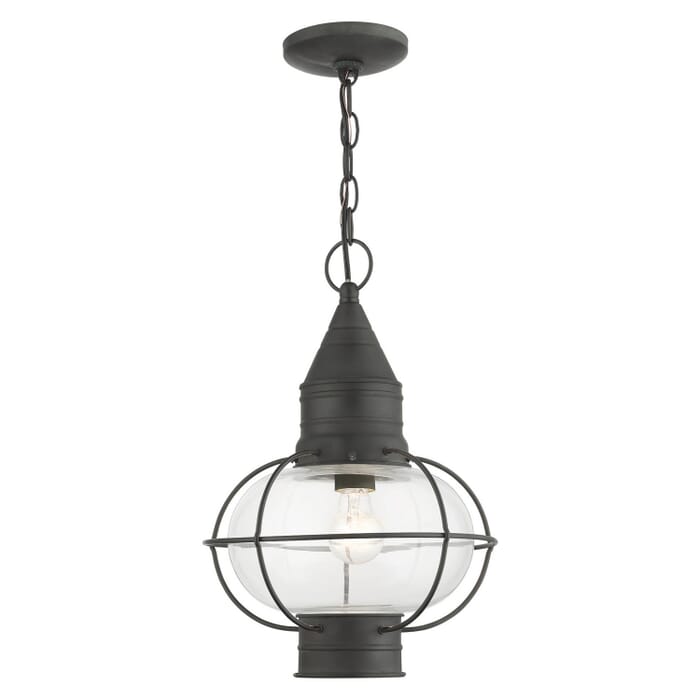 Newburyport 1-Light Outdoor Pendant in Charcoal Newburyport 1-Light Outdoor Pendant in Charcoal