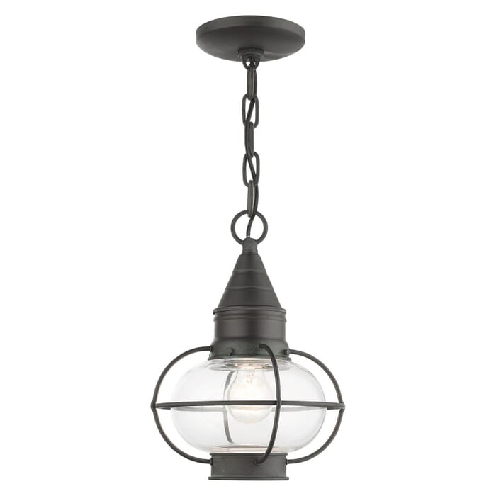 Newburyport 1-Light Outdoor Pendant in Charcoal Newburyport 1-Light Outdoor Pendant in Charcoal
