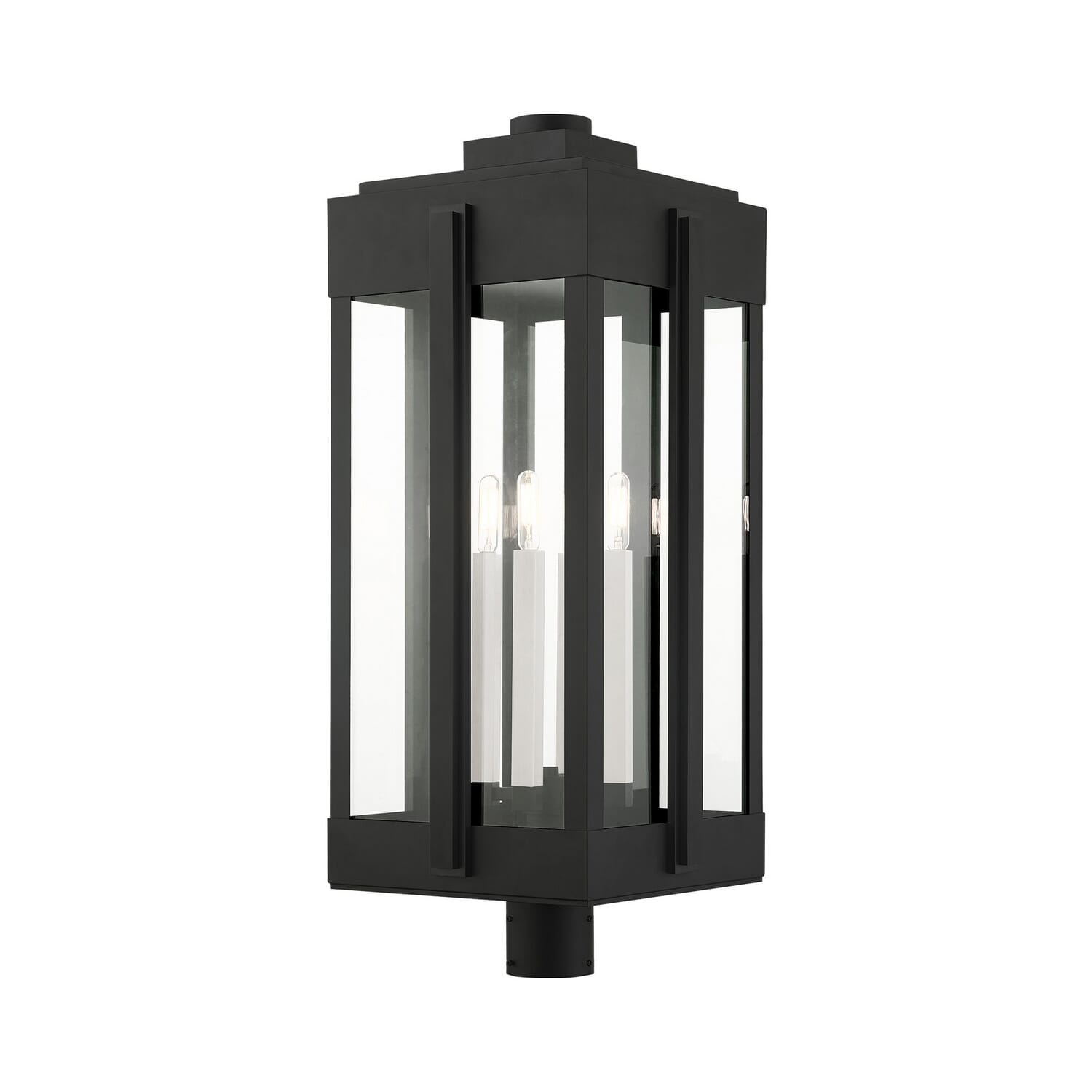 Lexington 4-Light Outdoor Post Top Lantern in Black