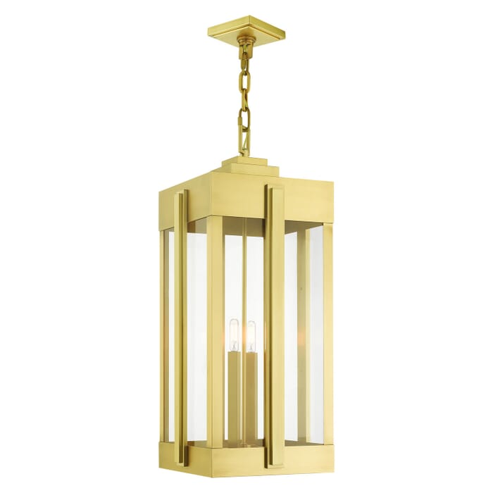 Lexington 4-Light Outdoor Pendant in Natural Brass Lexington 4-Light Outdoor Pendant in Natural Brass