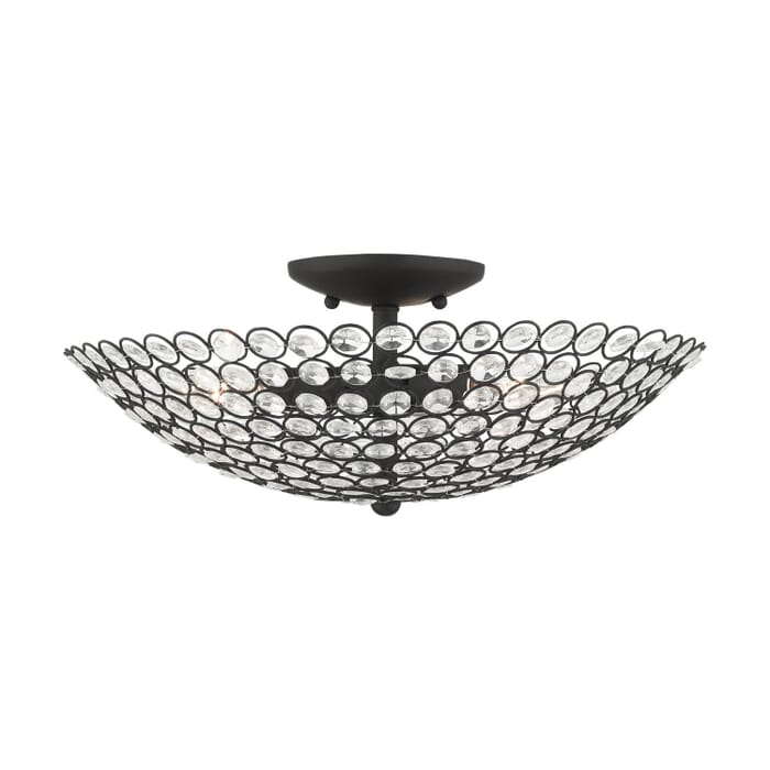 Cassandra 3-Light Semi-Flush Mount in Black Cassandra 3-Light Semi-Flush Mount in Black