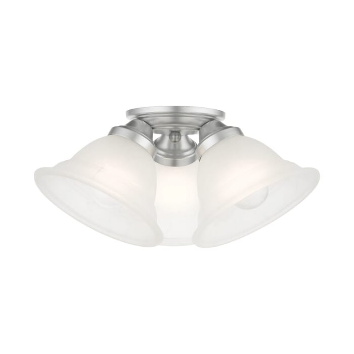 Wynnewood 3-Light Flush Mount in Painted Satin Nickel Wynnewood 3-Light Flush Mount in Painted Satin Nickel