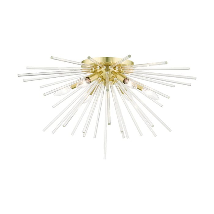 Utopia 6-Light Flush Mount in Satin Brass Utopia 6-Light Flush Mount in Satin Brass