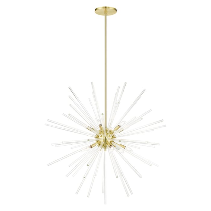 Utopia 12-Light Foyer Pendant in Satin Brass Utopia 12-Light Foyer Pendant in Satin Brass