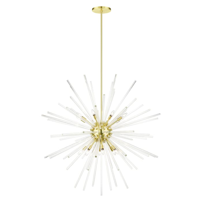 Utopia 16-Light Foyer Pendant in Satin Brass Utopia 16-Light Foyer Pendant in Satin Brass
