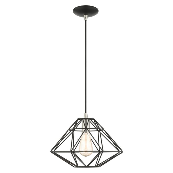 Knox 1-Light Pendant in Black w with Brushed Nickels Knox 1-Light Pendant in Black w with Brushed Nickels